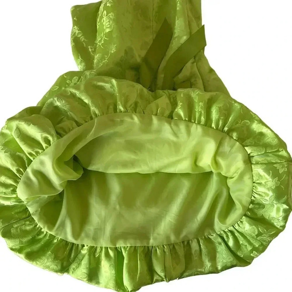 Jessica Mcclintock Gunne Sax Green Brocade Bridesmaids Cocktail Dress Size 6 - Picture 6 of 9